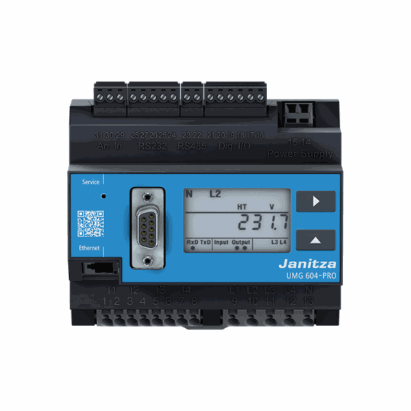 Analizador de Red UMG 604E-PRO, 52.16.202 Janitza . Medida indirecta. No incluye trafos de intensidad.