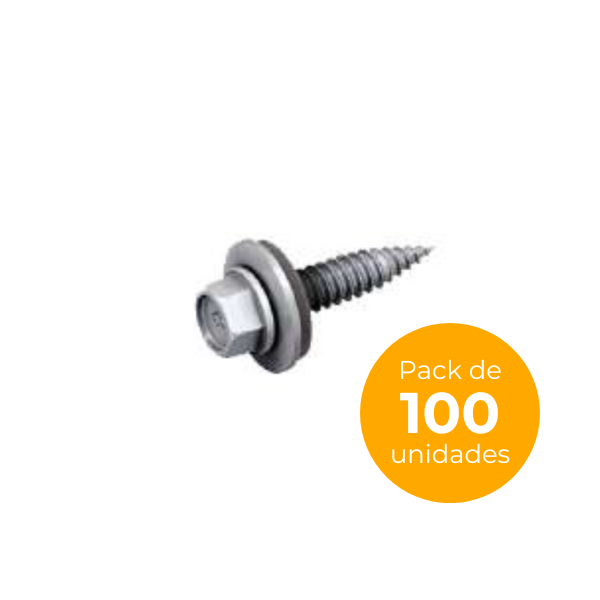 Tornillo taladrador 5,5 x 25 SW8 E16 para aluminio 0,50 - 1,50 mm o 0,40 - 1,25 mm - Presentación caja 100 uds