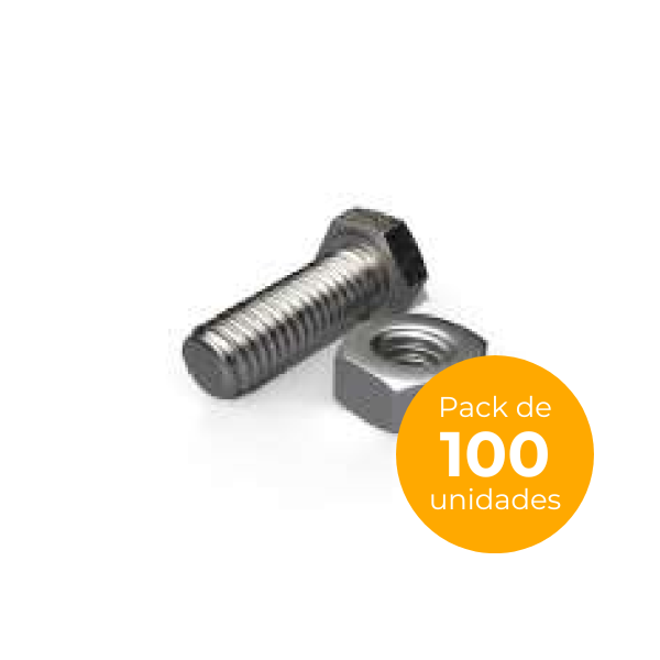 Tornillo antideslizamiento Hexag. Bolt DIN931 y Tuerca DIN934 - (Bosa 24 uds)