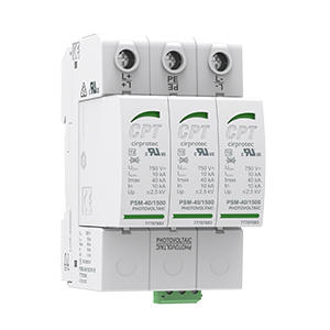 [DescCirp600 -(77707850)] Para-raios 600V dc Cirprotec PSM3-40/600 PV Tipo 2, 40kA Imax (8/20), Cód: 77707850