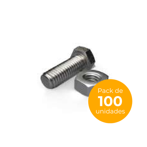 [900015] Tornillo antideslizamiento Hexag. Bolt DIN931 y Tuerca DIN934 - Presentación caja 100 uds